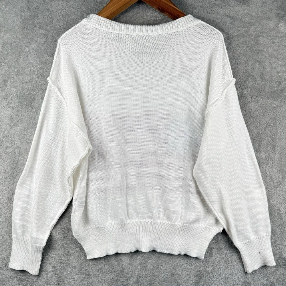 American Flag Sweater Womens L Knit L/S USA Patriotic‎ Holiday Festive Casual - Picture 2 of 8